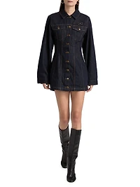 Neo-Nostalgia Contour Denim Minidress