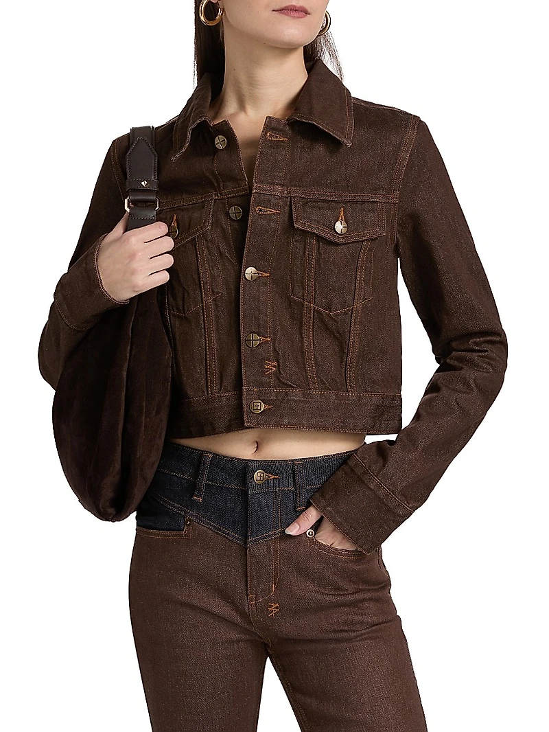 Neo-Nostalgia Slim Saddle Trucker Jacket