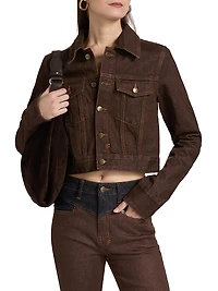 Neo-Nostalgia Slim Saddle Trucker Jacket