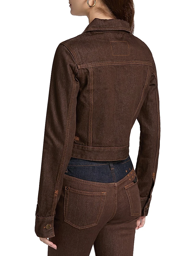 Neo-Nostalgia Slim Saddle Trucker Jacket