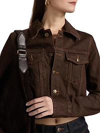 Neo-Nostalgia Slim Saddle Trucker Jacket