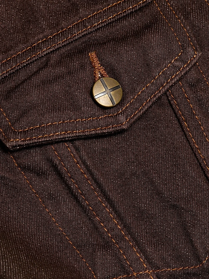 Neo-Nostalgia Slim Saddle Trucker Jacket