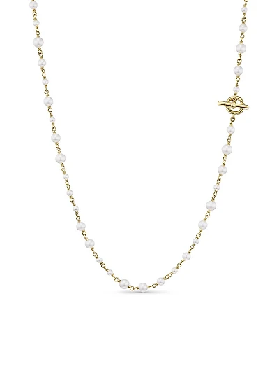 Pearl Classics Toggle Chain Necklace 18K Yellow Gold