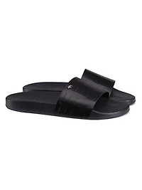 Matted Crocodile Leather Slides