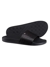 Matted Crocodile Leather Slides