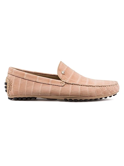 Nubuck Crocodile and Calfskin Leather Loafers