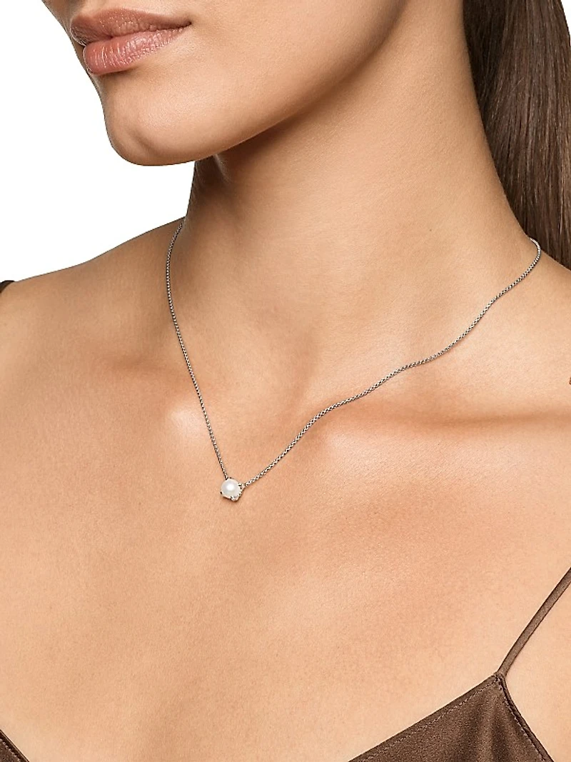 Pearl Classics Necklace in Sterling Silver with Diamonds