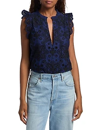 Maris Embroidered Cotton Top