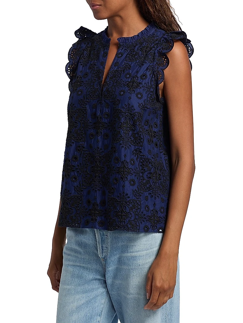 Maris Embroidered Cotton Top