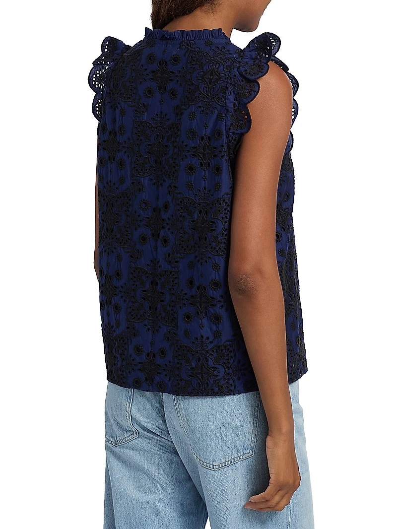 Maris Embroidered Cotton Top