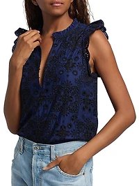 Maris Embroidered Cotton Top