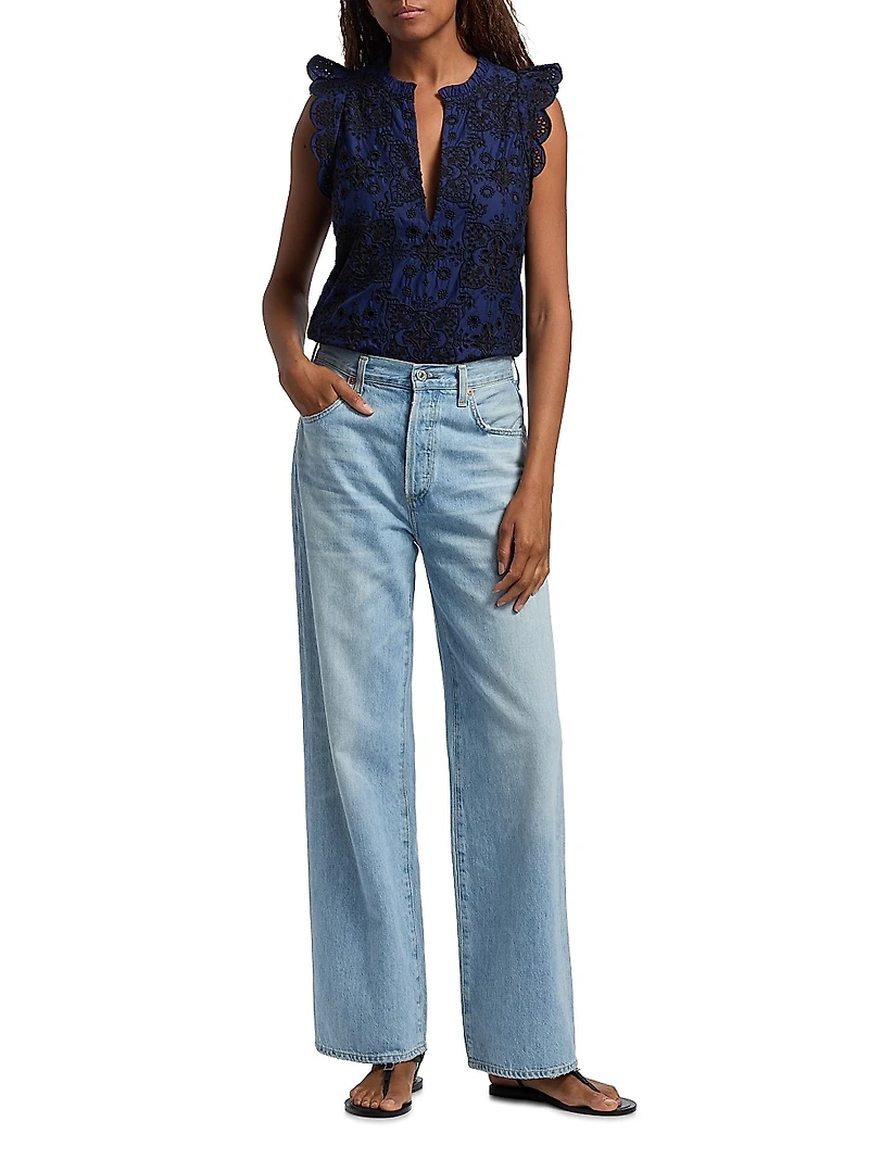 Maris Embroidered Cotton Top