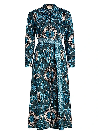 Bassa Medallion Cotton Midi-Shirtdress