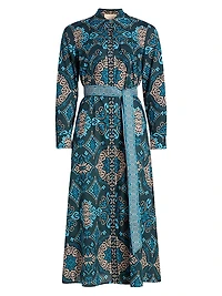 Bassa Medallion Cotton Midi-Shirtdress