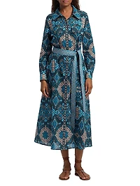 Bassa Medallion Cotton Midi-Shirtdress