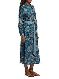 Bassa Medallion Cotton Midi-Shirtdress