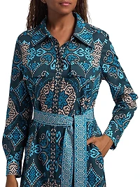 Bassa Medallion Cotton Midi-Shirtdress