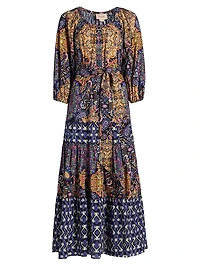 Johanna Multi-Print Cotton Maxi Dress