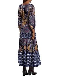 Johanna Multi-Print Cotton Maxi Dress