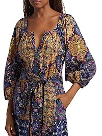 Johanna Multi-Print Cotton Maxi Dress