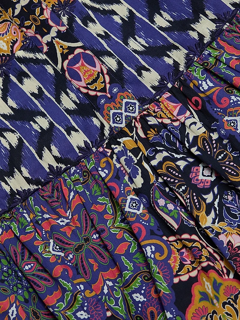 Johanna Multi-Print Cotton Maxi Dress