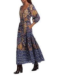 Johanna Multi-Print Cotton Maxi Dress