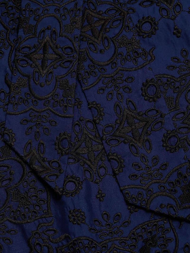 Clove Embroidered Belted Midi-Dress