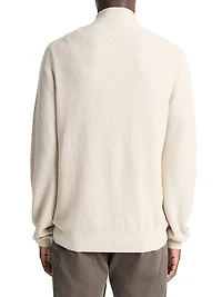Geo-Jacquard Quarter-Zip Sweater