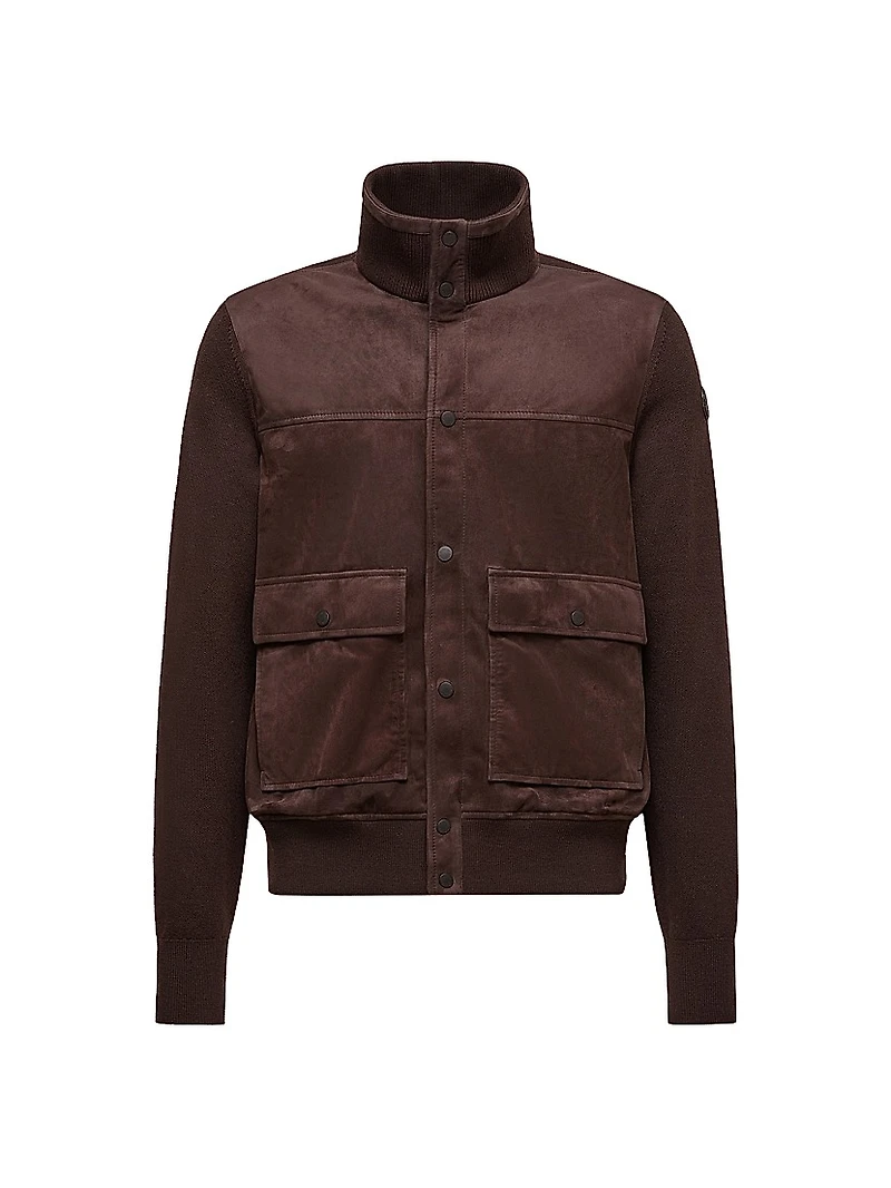 Cardigan Wool and Suede