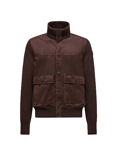 Cardigan Wool and Suede