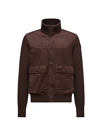 Cardigan Wool and Suede