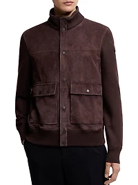 Cardigan Wool and Suede