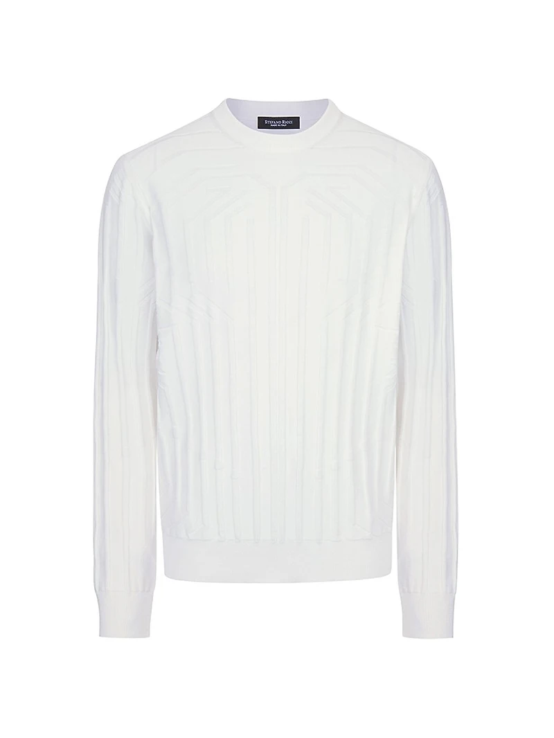 Luxurious Silk and Cotton Blend Crewneck Sweater