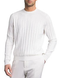 Luxurious Silk and Cotton Blend Crewneck Sweater