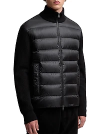 Down-Filled Zip-Up Cardigan Wool and Cashmere
