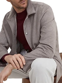 Lightweight Cashmere Flannel Shirt Style Outerwear Jacket