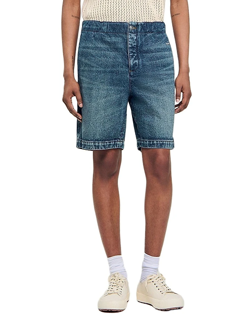 Elasticated Denim Shorts