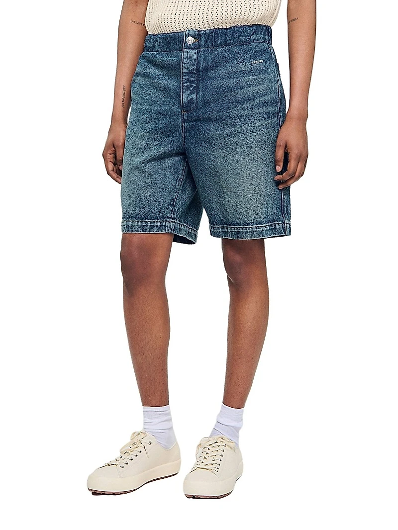Elasticated Denim Shorts