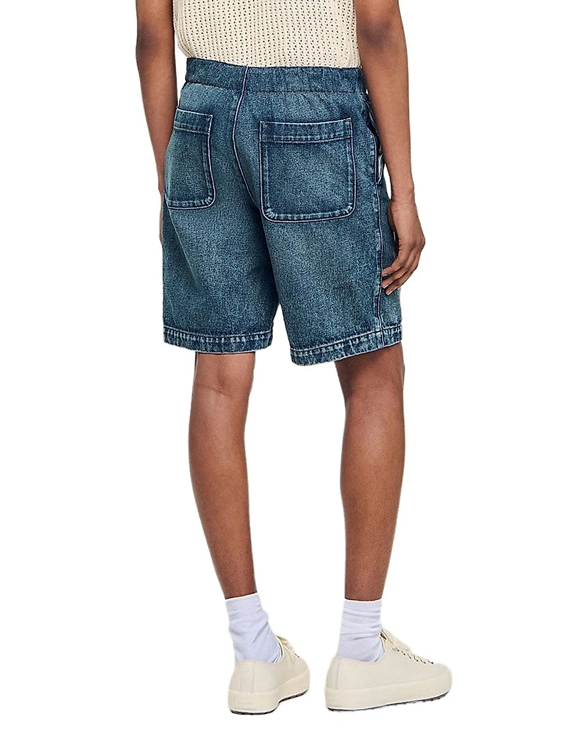 Elasticated Denim Shorts