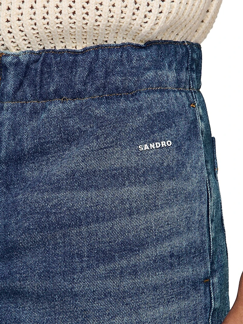 Elasticated Denim Shorts