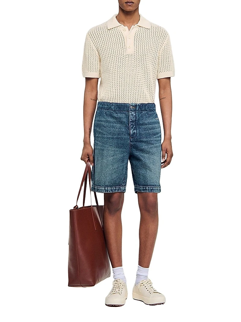 Elasticated Denim Shorts