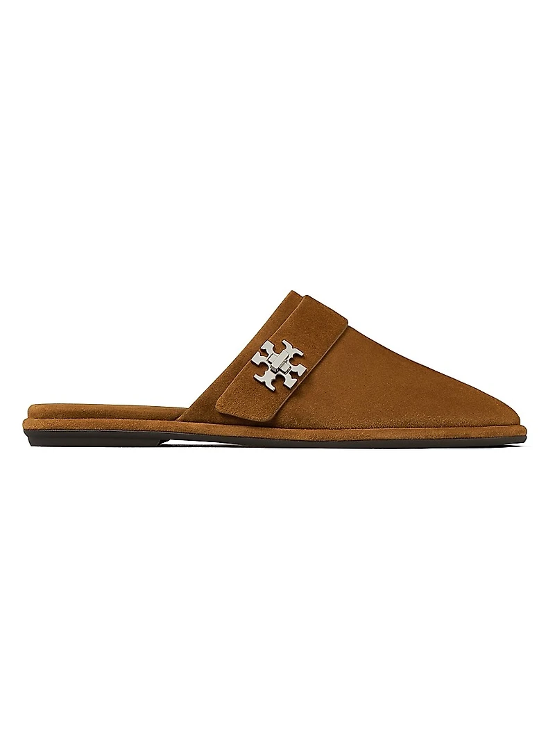 Turnlock Suede Mules