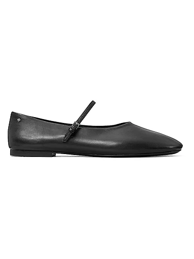 Leather Mary Jane Ballet Flats