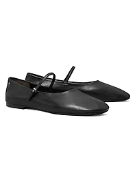 Leather Mary Jane Ballet Flats