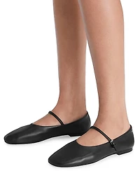 Leather Mary Jane Ballet Flats