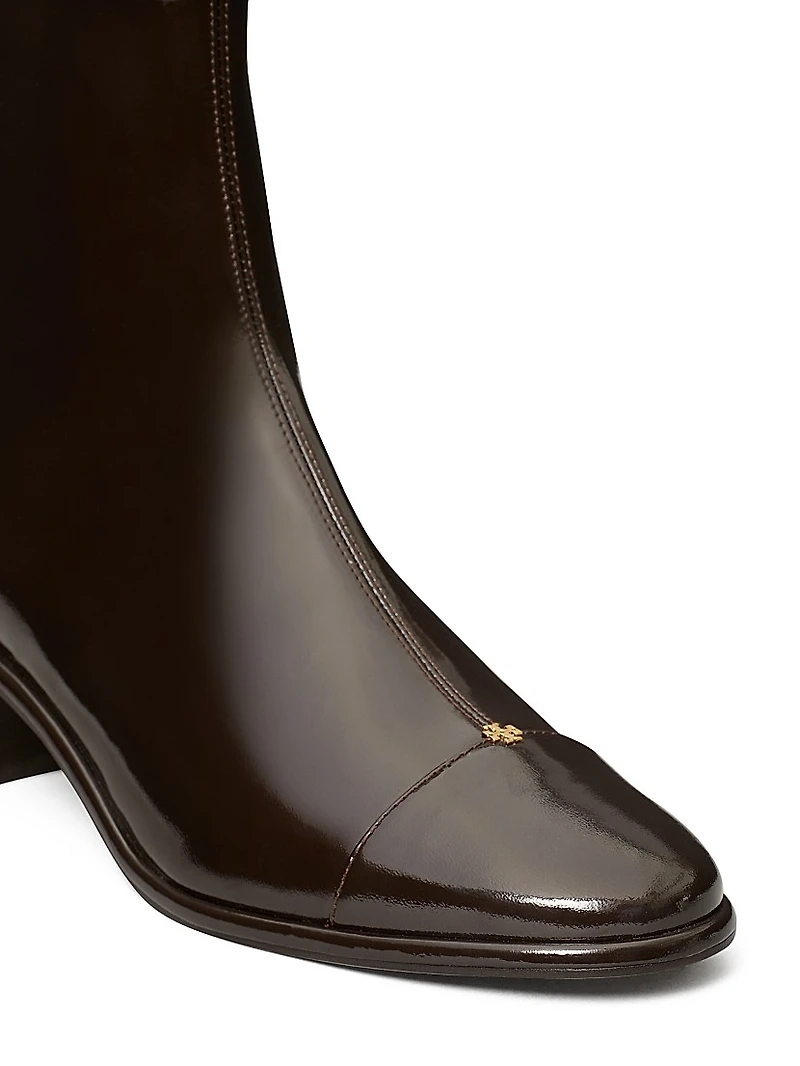 50MM Cap-Toe Leather Ankle Boots