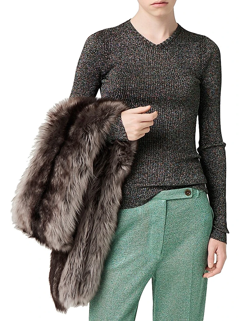 Lurex V Neck Sweater