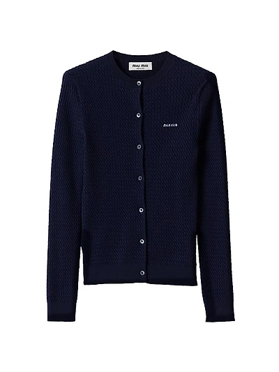 Cable-Knit Cashmere and Silk Cardigan
