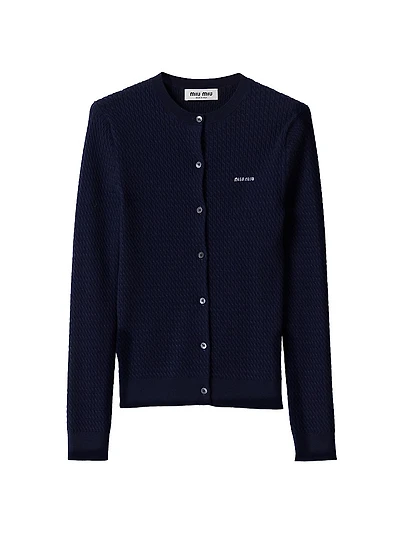 Cable-Knit Cashmere and Silk Cardigan