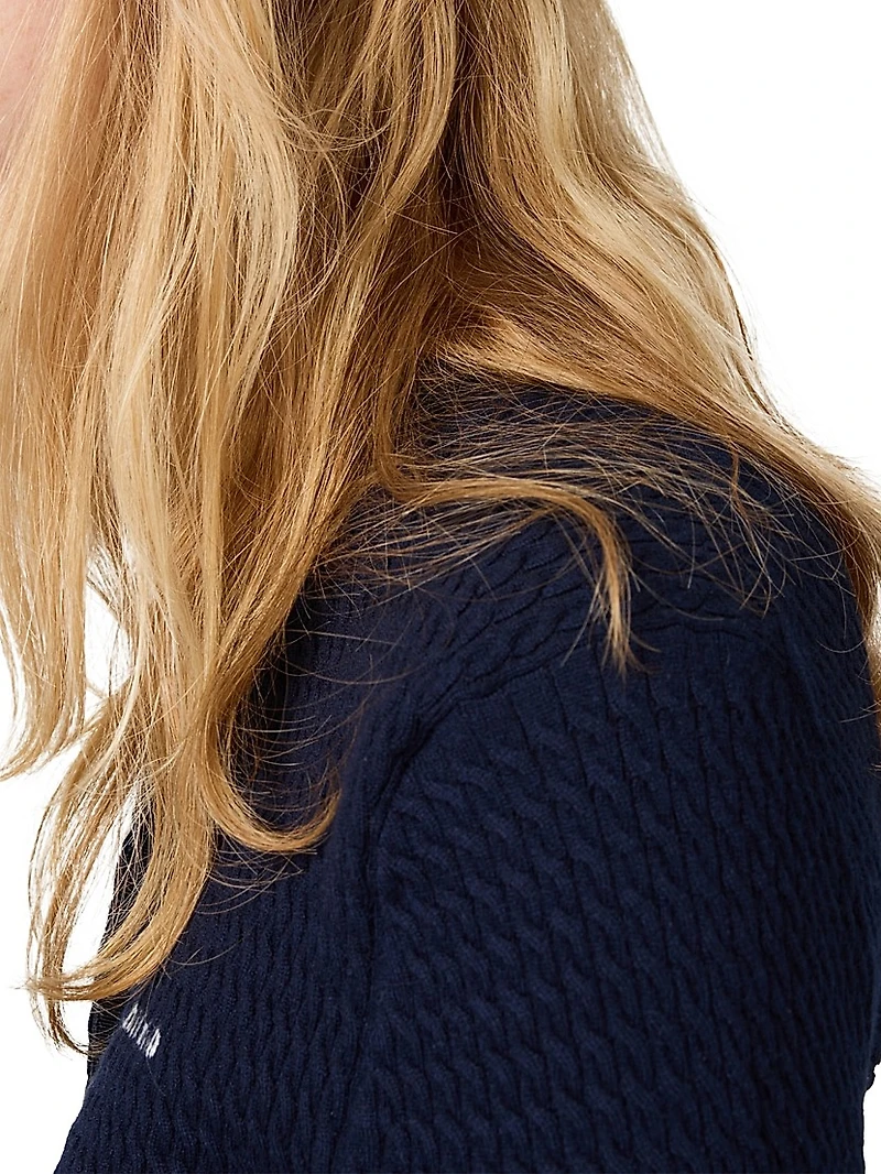Cable-Knit Cashmere and Silk Cardigan